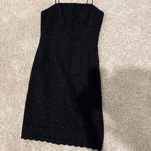 black eyelet mini dress from Banana Republic